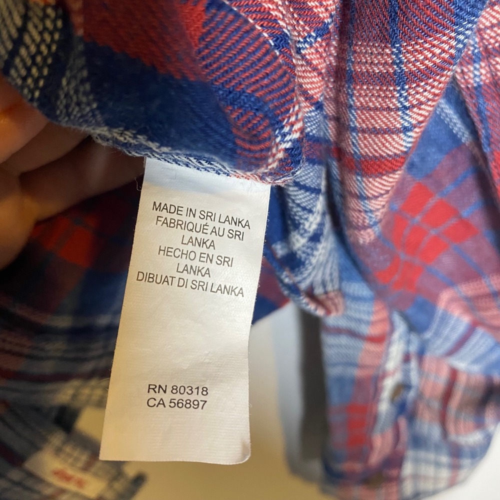 Lucky Brand Classic Red Flannel Mens XL Boho Casual Rustic Outdoor Plaid Western - Picture 13 of 13
